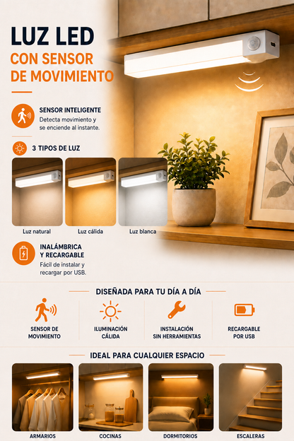 Luz LED con Sensor de Movimiento